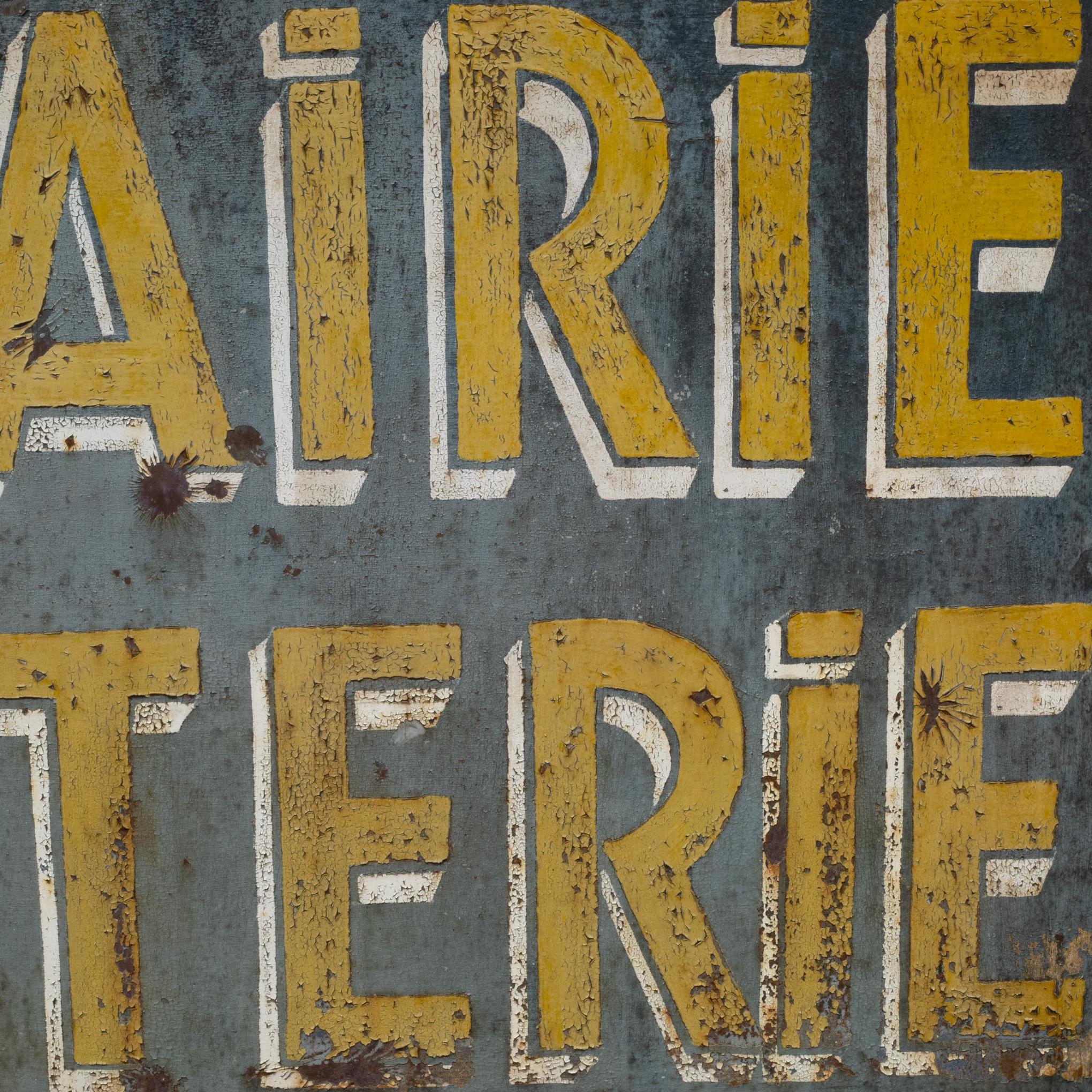 Antique Double Sided Metal French Librairie Papeterie Sign c.1930 4