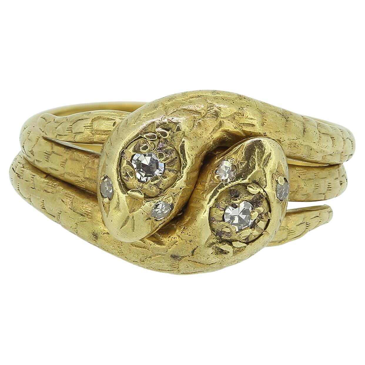 Antique Double Snake Ring For Sale