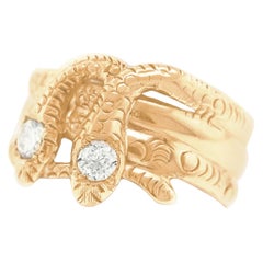 Antique Double Snake Ring Set with Diamonds