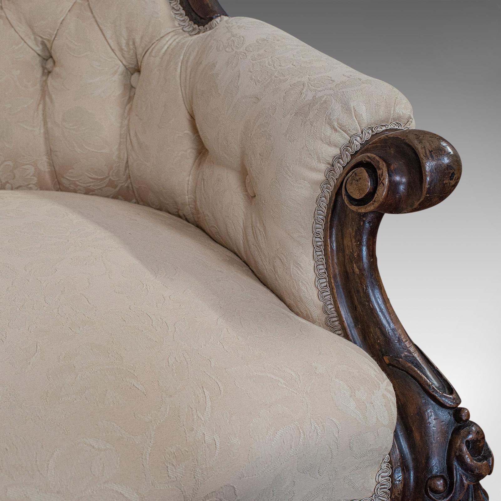 Antique Double Spoonback Sofa, English, Walnut, Camel Back, Victorian, 1850 3