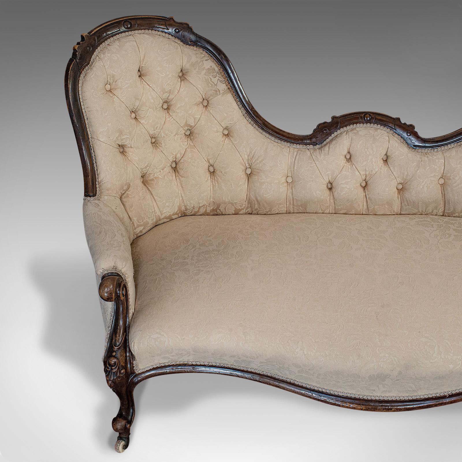 Antique Double Spoonback Sofa, English, Walnut, Camel Back, Victorian, 1850 In Good Condition In Hele, Devon, GB