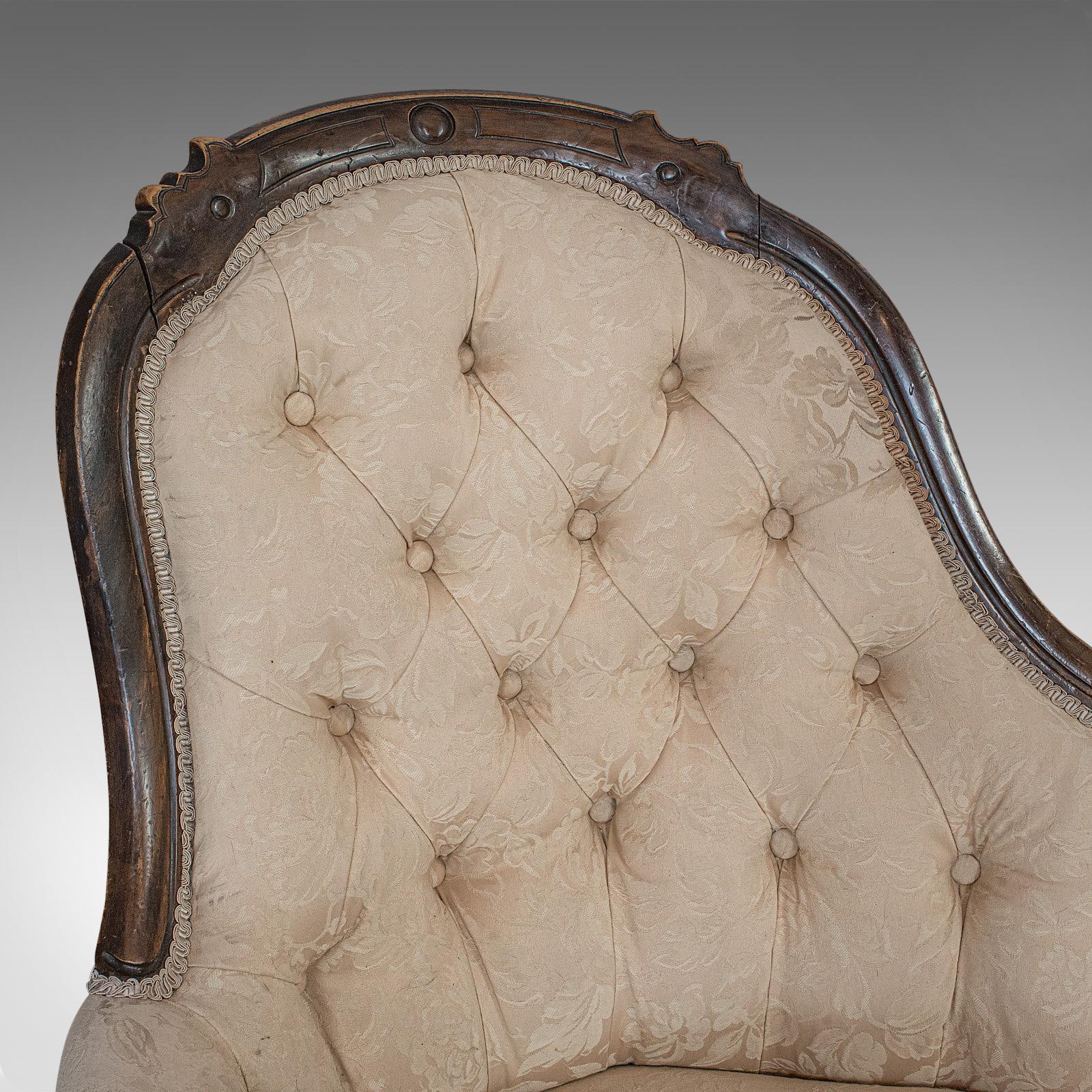 19th Century Antique Double Spoonback Sofa, English, Walnut, Camel Back, Victorian, 1850