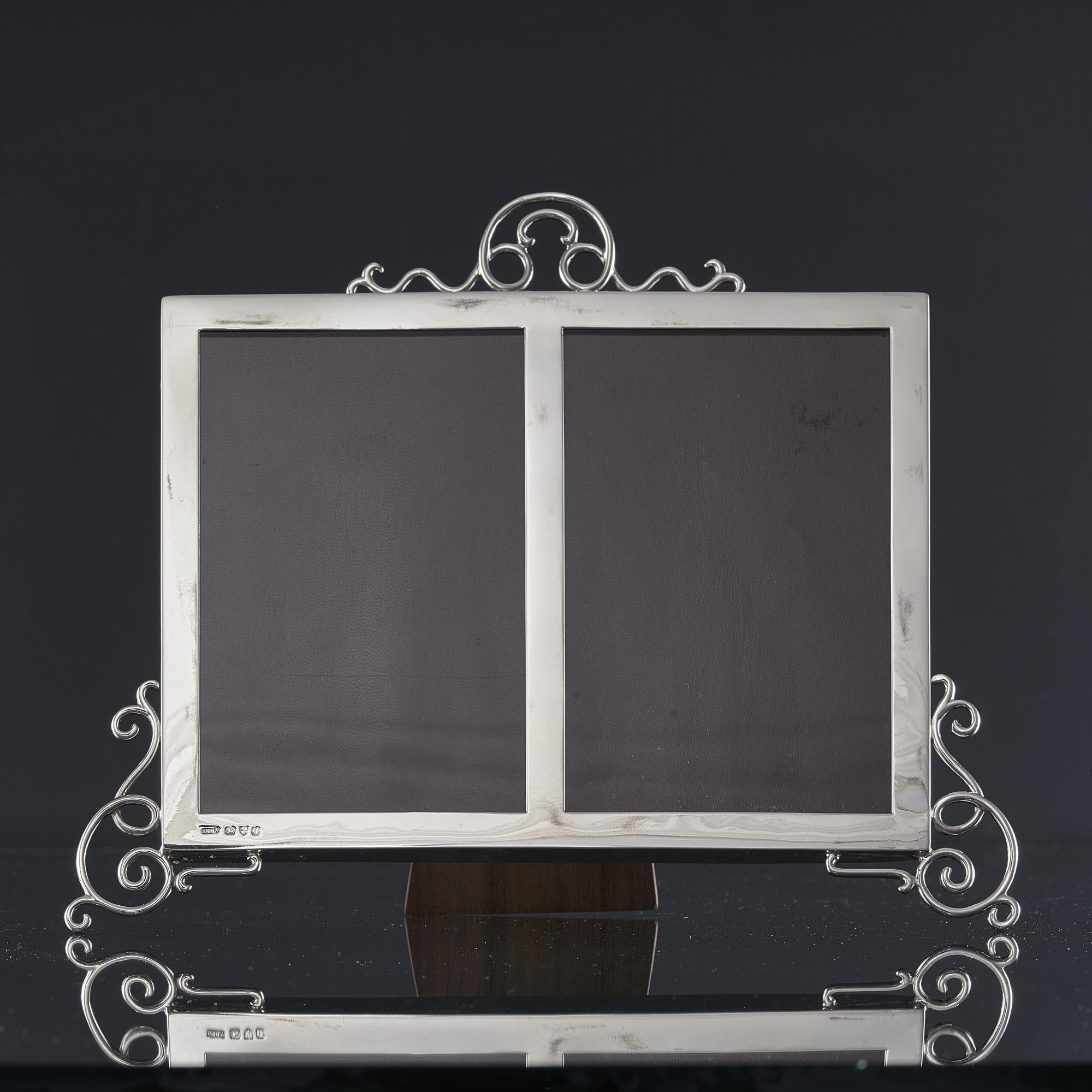 Late Victorian Antique double wirework silver photo frame For Sale