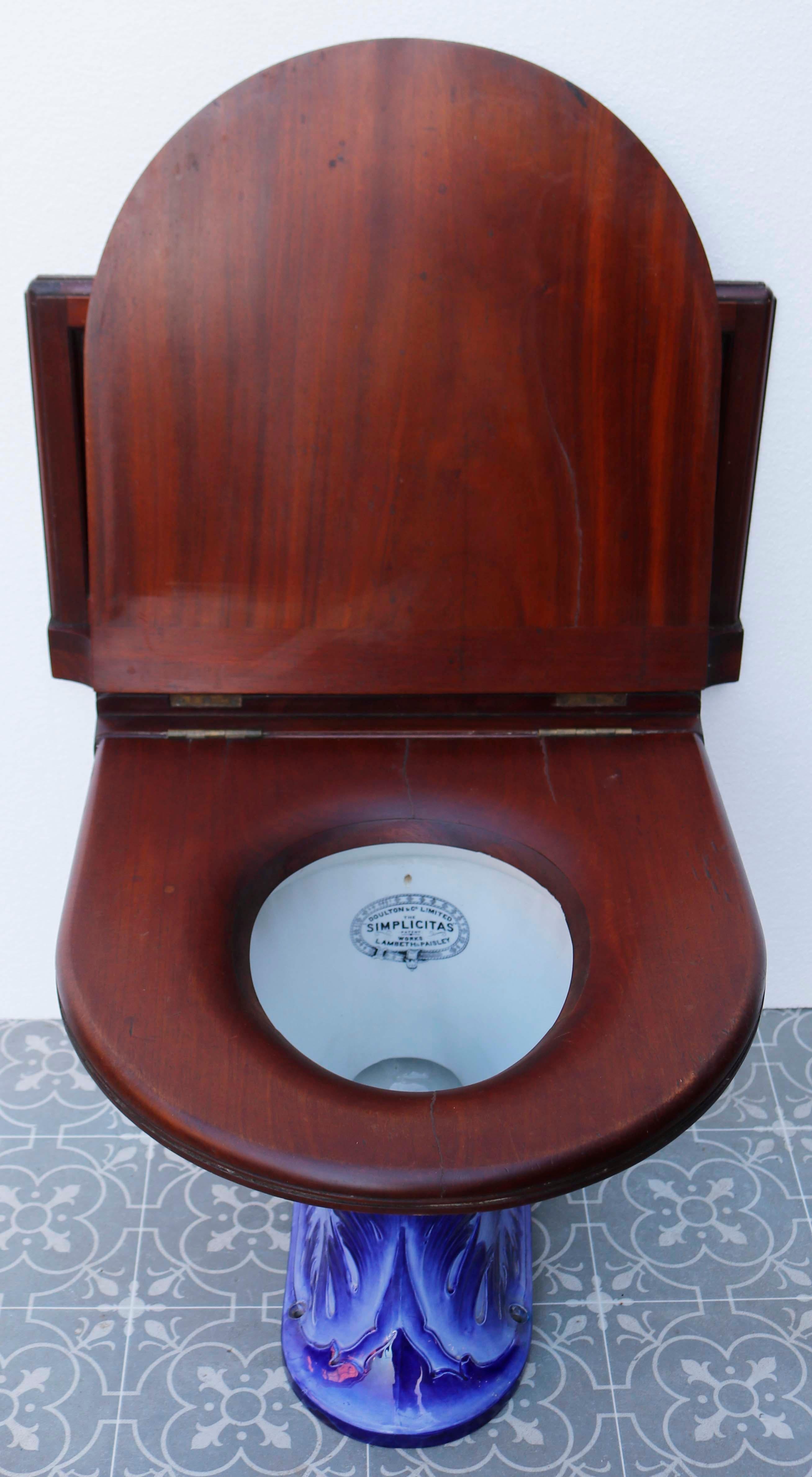 19th Century Antique Doulton and Co Glazed Toilet For Sale