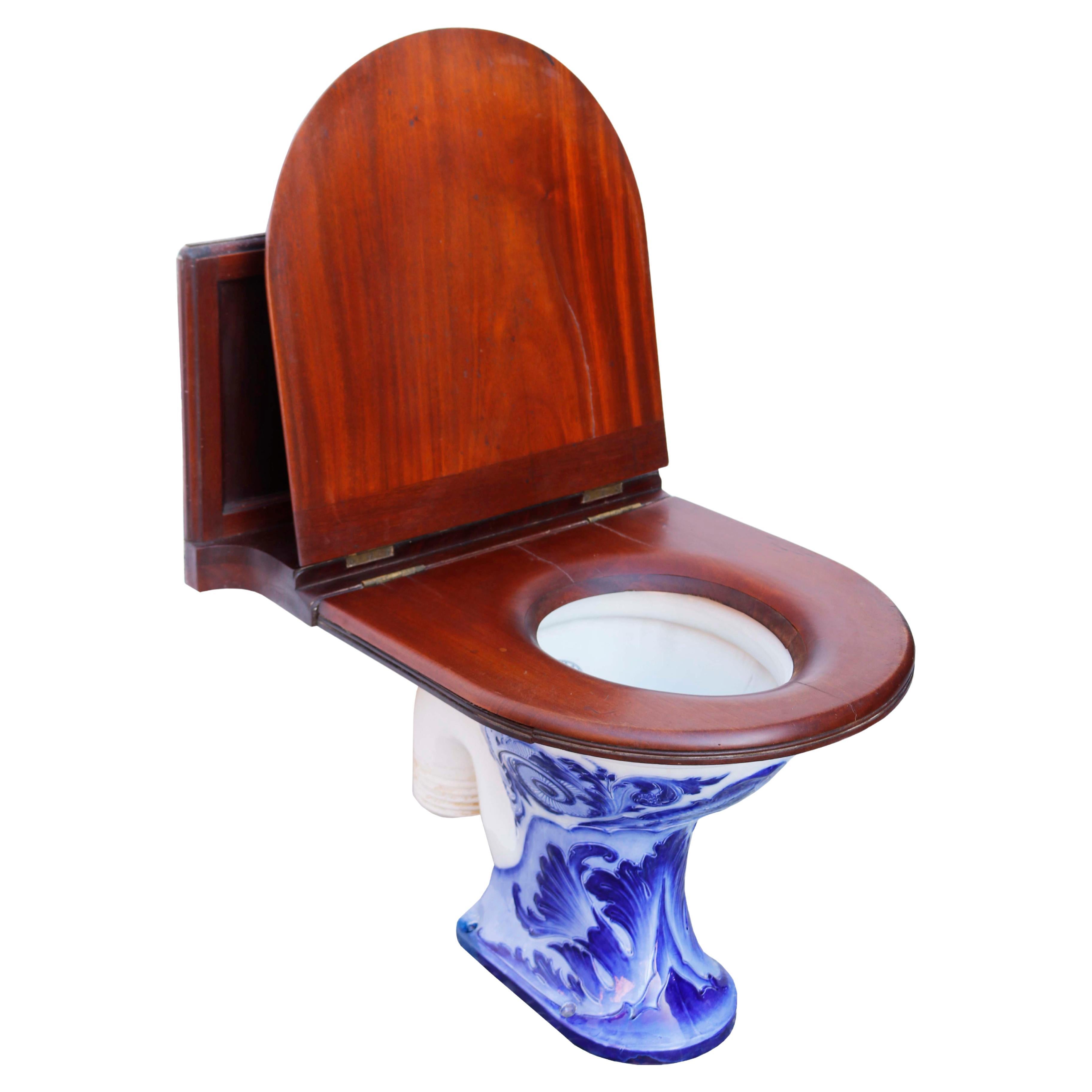 Antique Doulton and Co Glazed Toilet For Sale