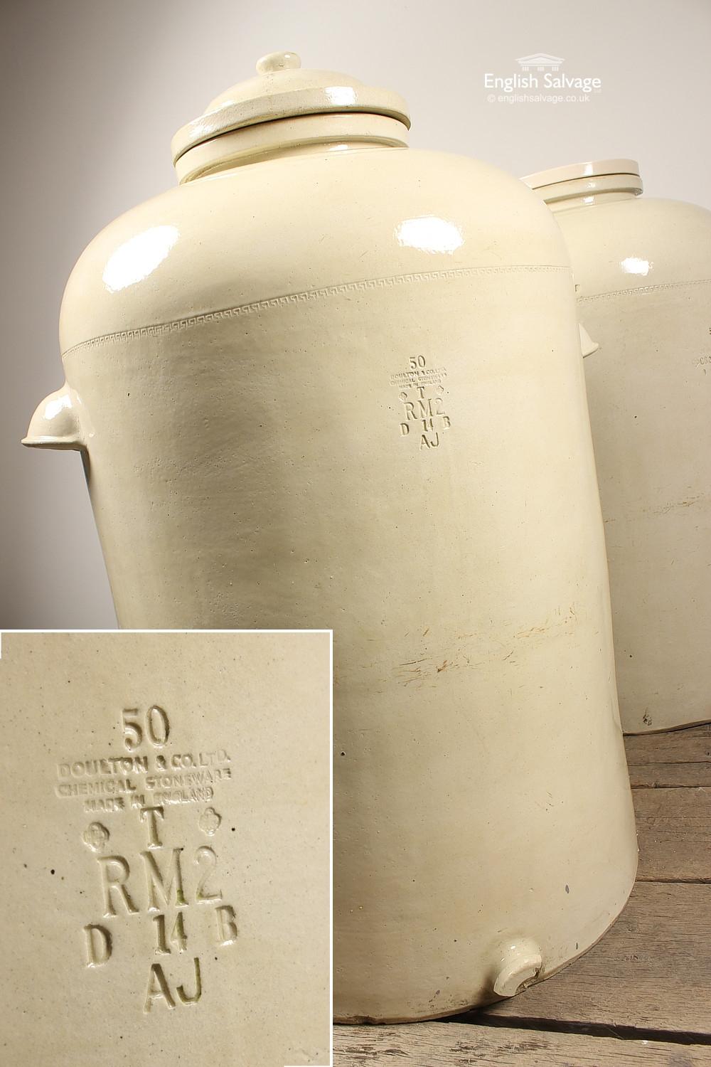 European Antique Doulton Stoneware Chemical Jars, 20th Century For Sale