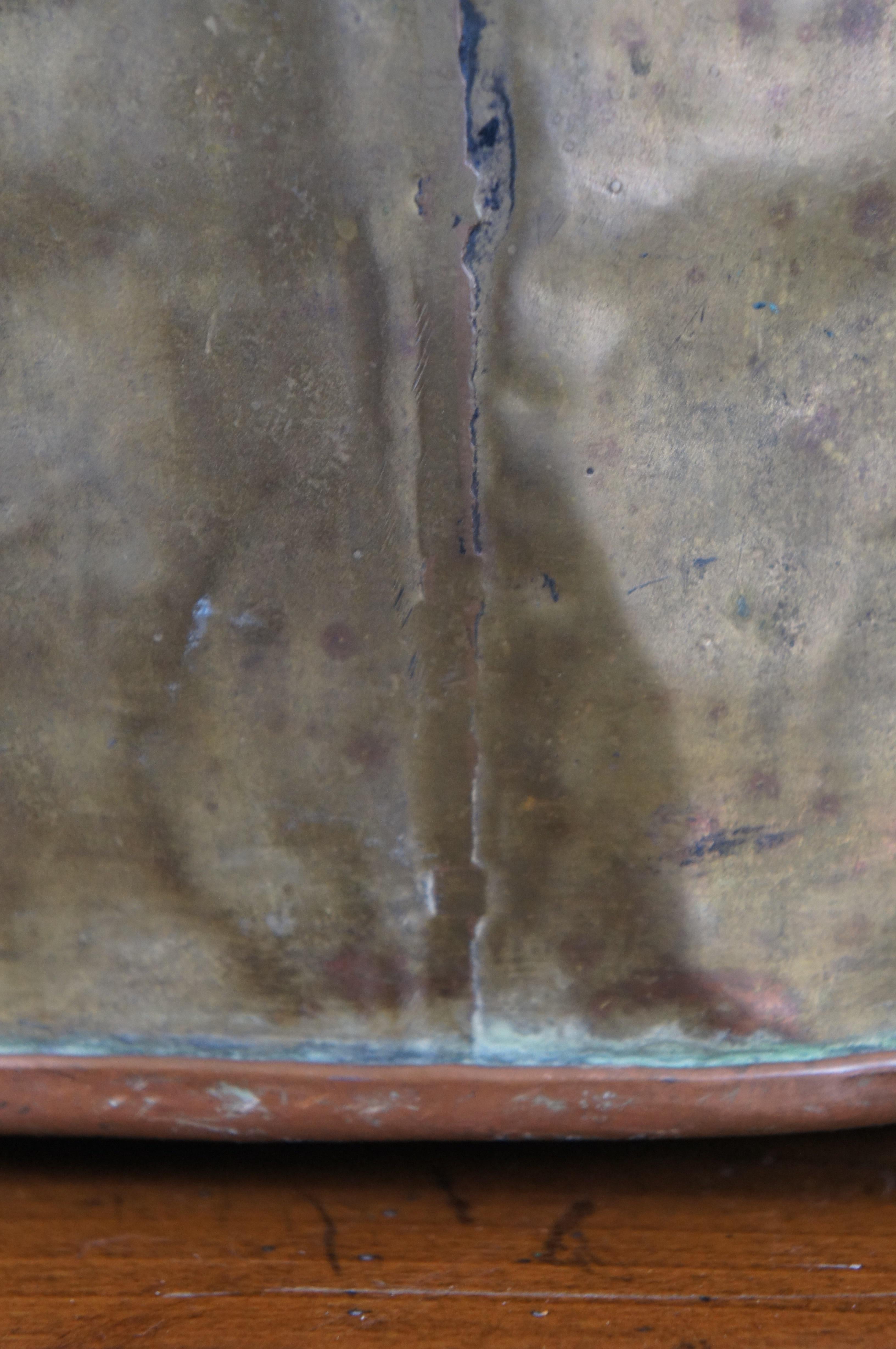 Antique Dovetailed Brass Copper Apple Butter Cauldron Kettle Boiler Pot For Sale 5