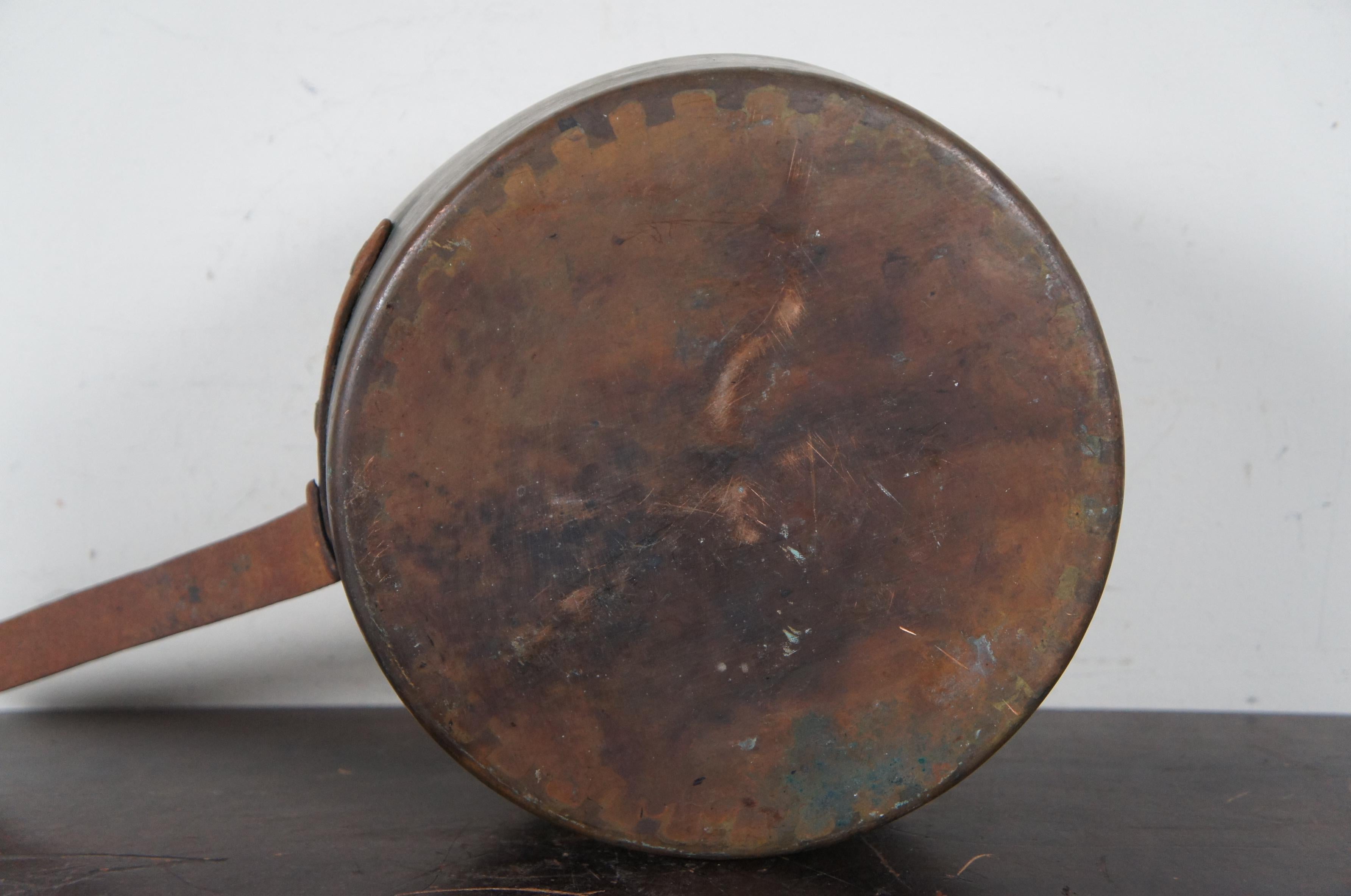 Antike Taubenschwanz-Keramik- Sauciere aus Kupfer mit Pan-Eisengriff, 5 Qt VHM im Angebot 5