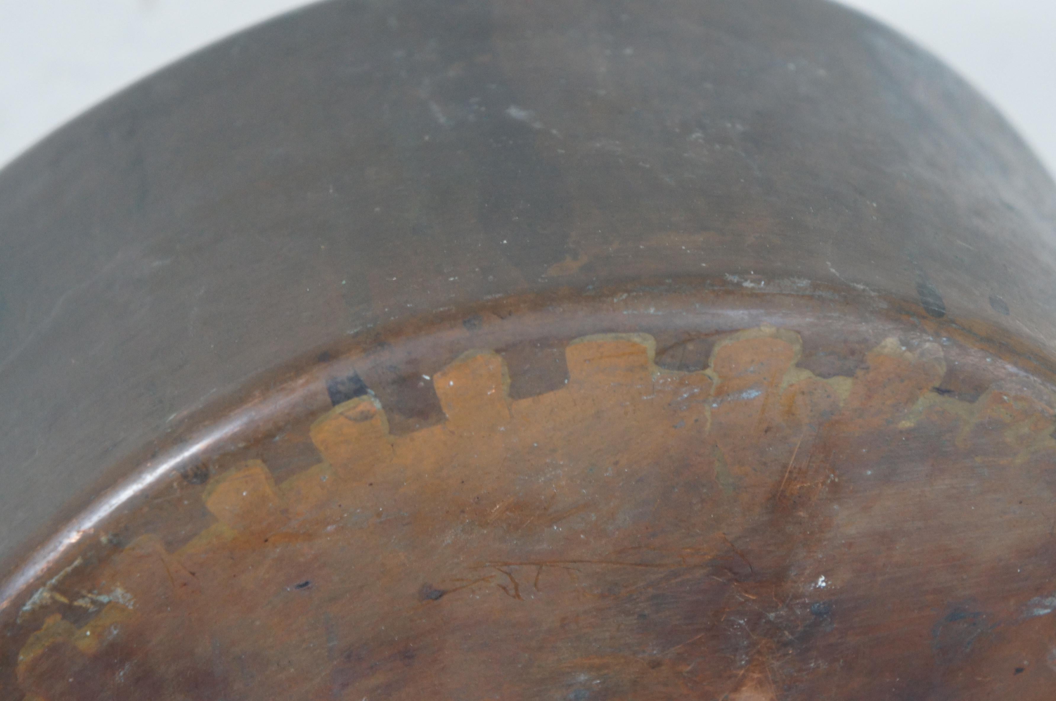 Antike Taubenschwanz-Keramik- Sauciere aus Kupfer mit Pan-Eisengriff, 5 Qt VHM im Angebot 6