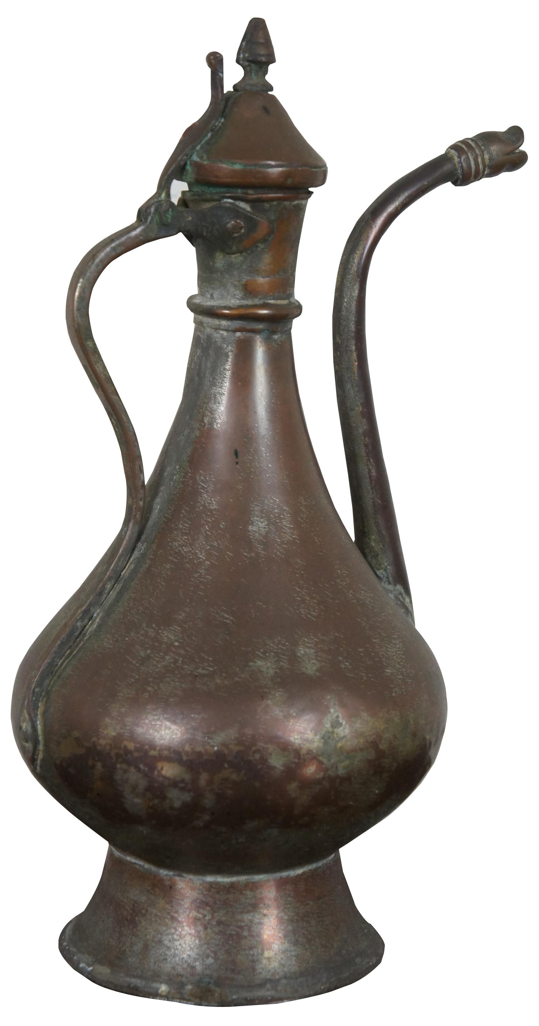 antique turkish copper water jug