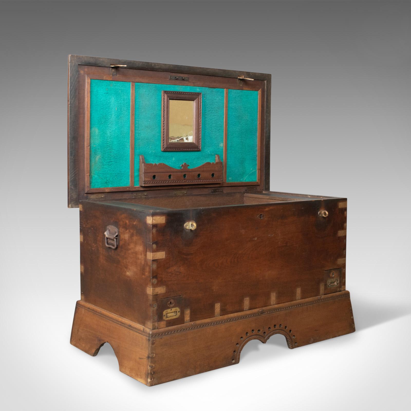 Antique Dowry Chest, Burmese, Teak, Trunk, 19th Century, circa 1890 For Sale 1