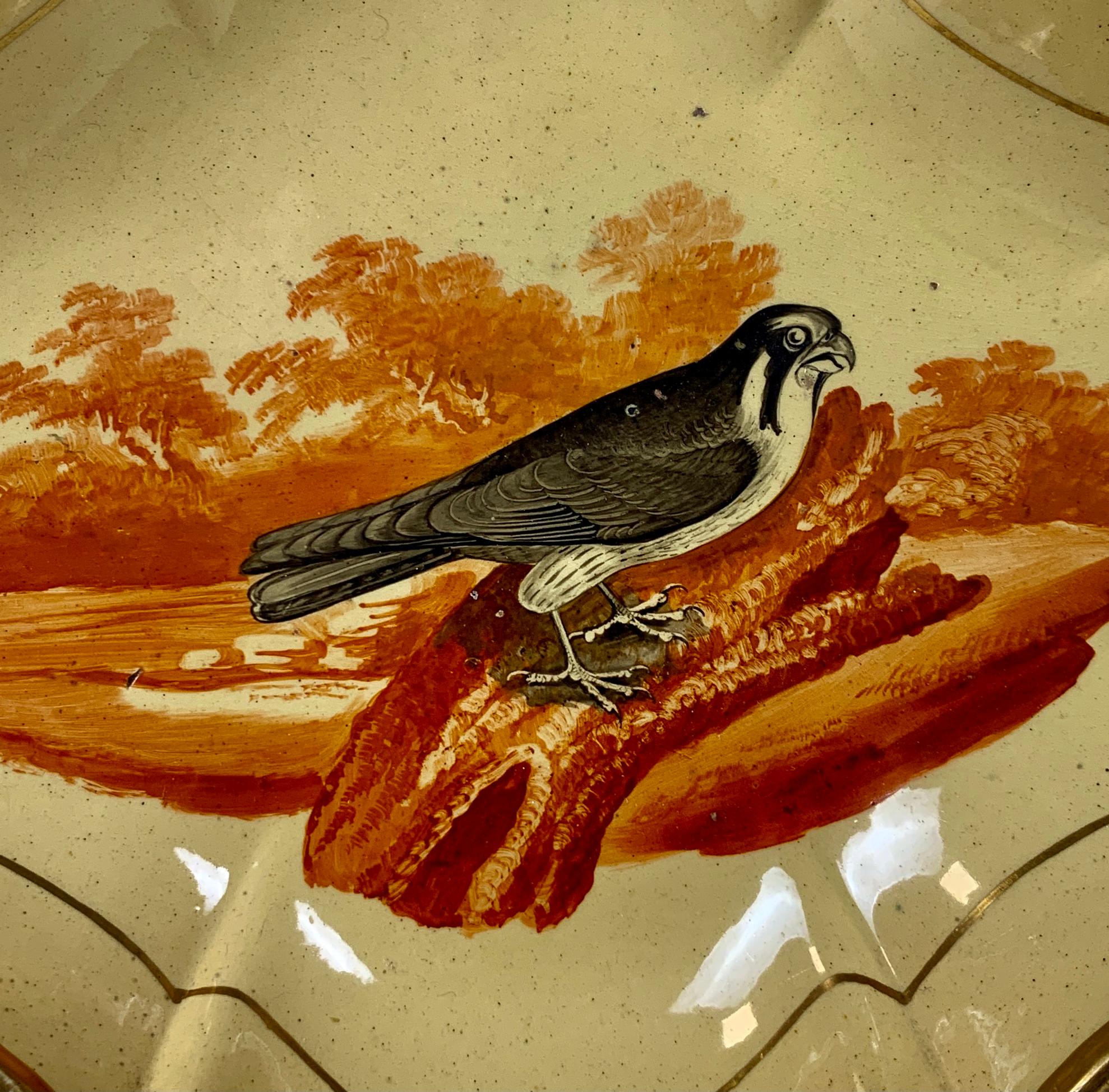 Antike Drabware-Schale mit Vogeldarstellung, hergestellt von Job Ridgway 1802-1808 (Neoklassisch) im Angebot