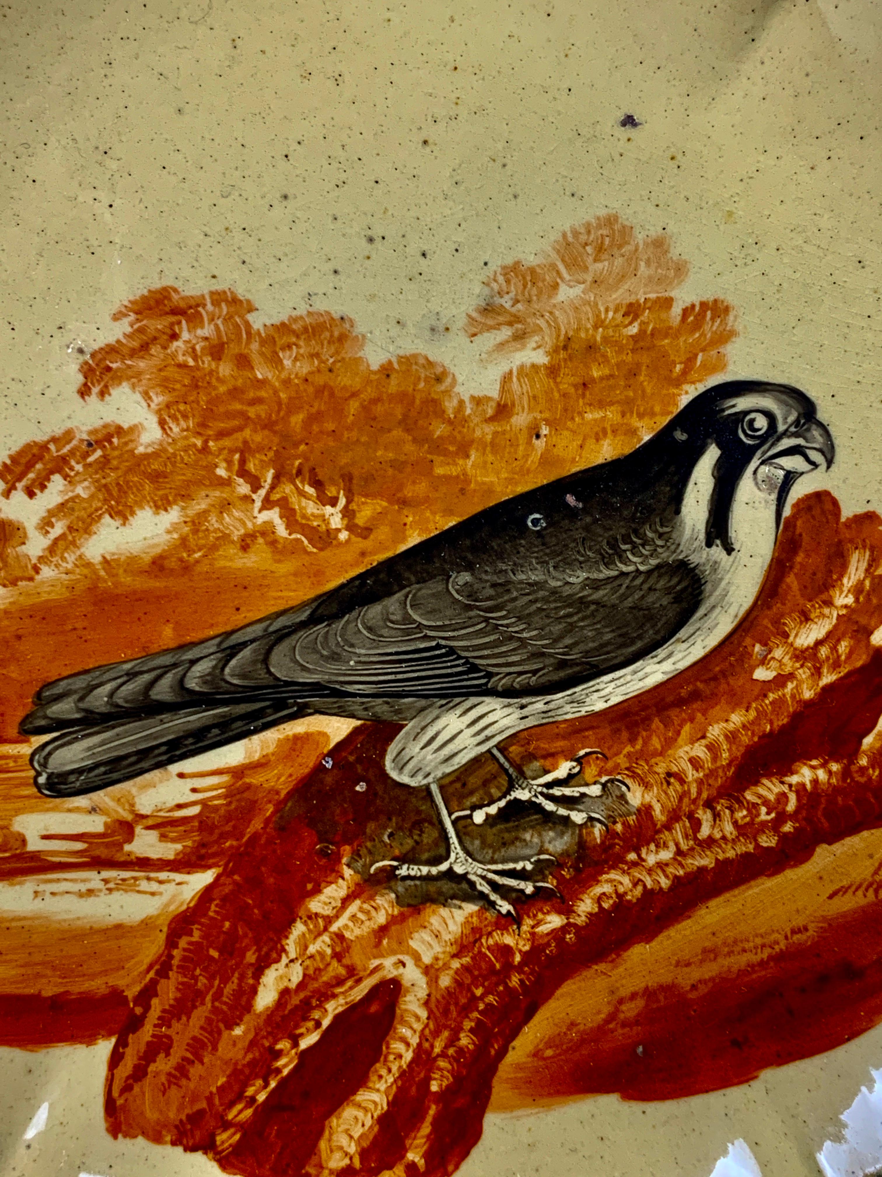 Antike Drabware-Schale mit Vogeldarstellung, hergestellt von Job Ridgway 1802-1808 (Englisch) im Angebot