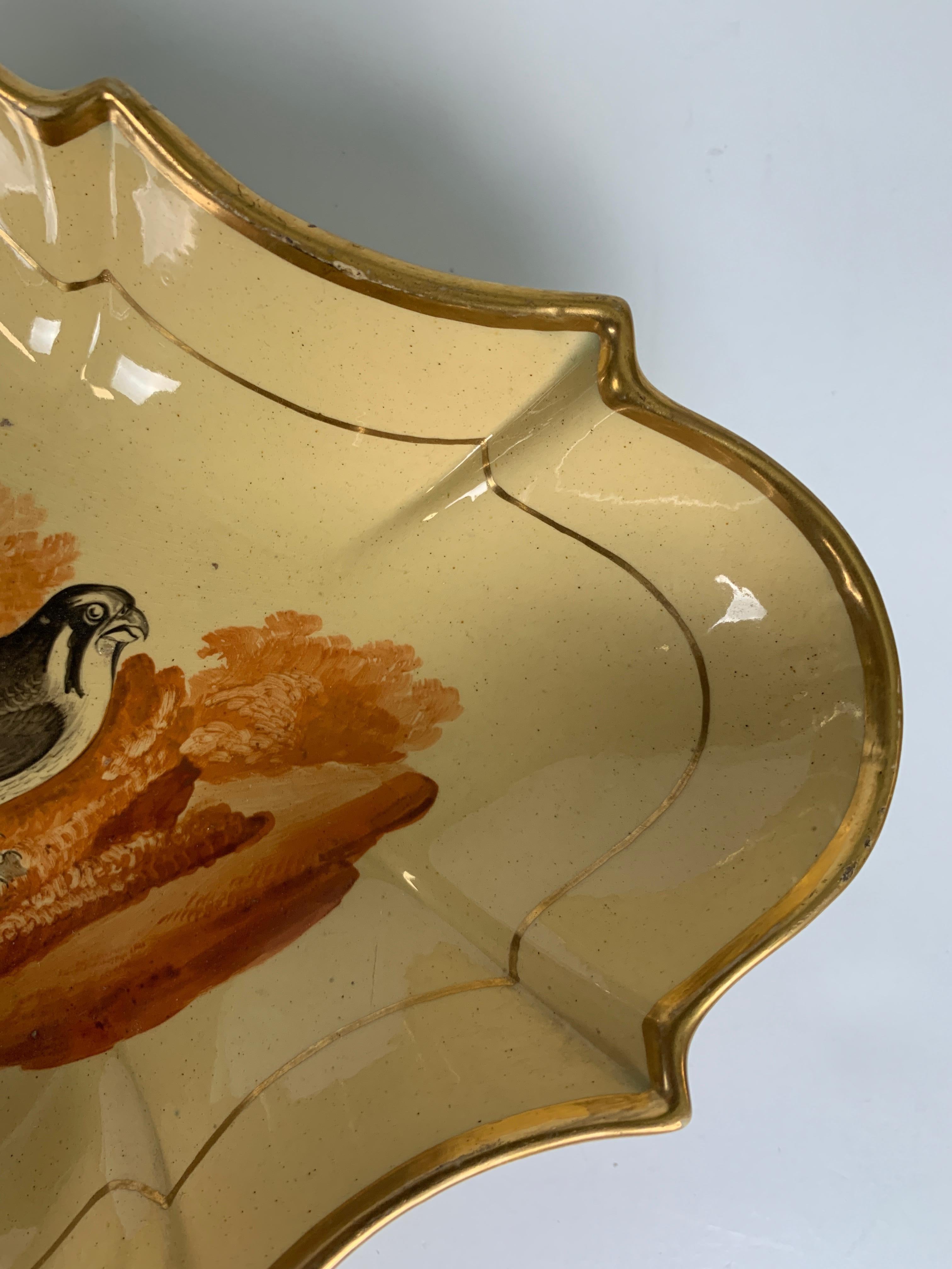 Antike Drabware-Schale mit Vogeldarstellung, hergestellt von Job Ridgway 1802-1808 im Zustand „Hervorragend“ im Angebot in Katonah, NY