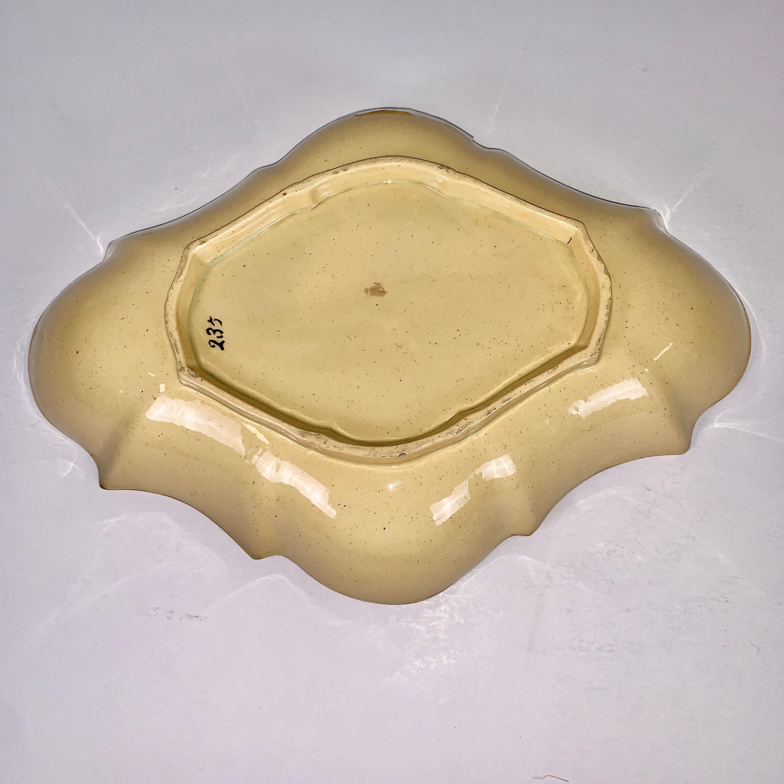 19th Century Antique Drabware Dish Showing Bird Made by Job Ridgway 1802-1808 For Sale