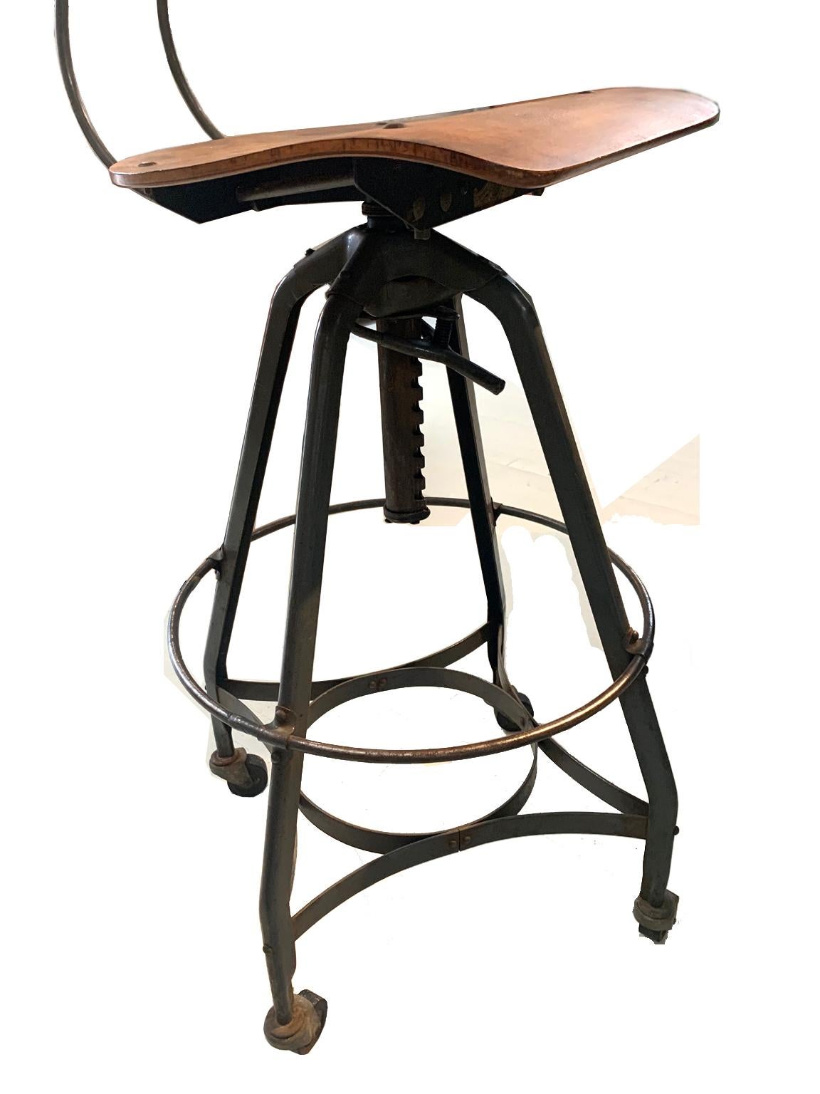 American Antique Drafting Stool Adjustable