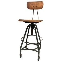 Antique Drafting Stool Adjustable