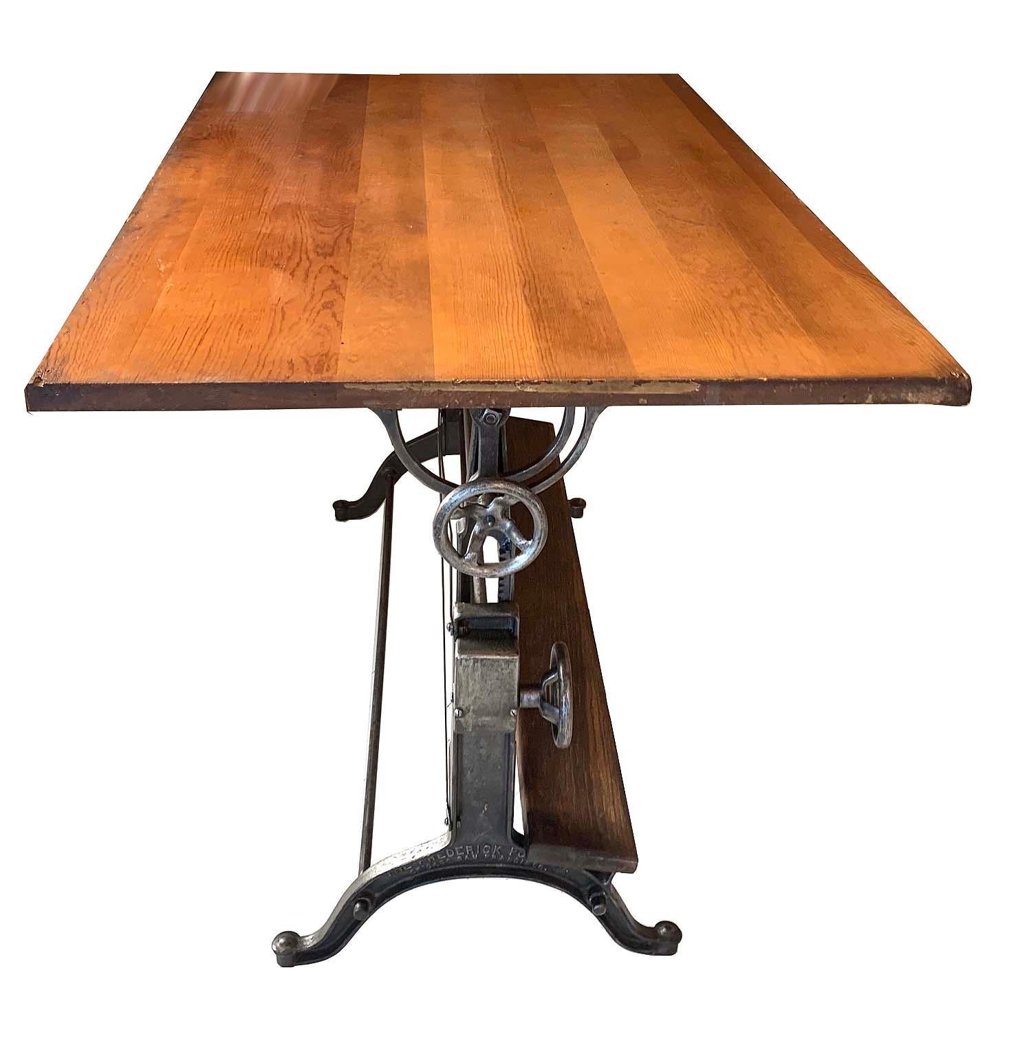 Iron Antique Drafting Table /Desk Frederick Post Co.