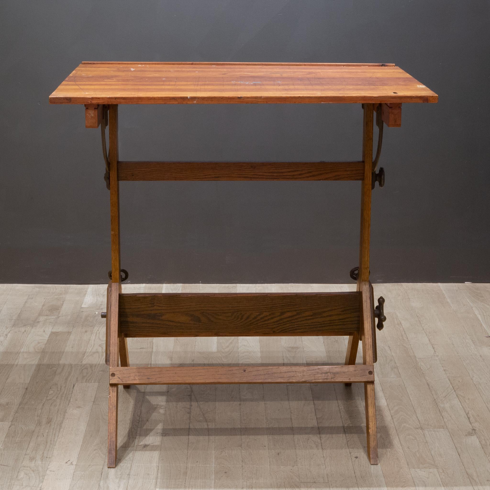 antique wooden drafting table