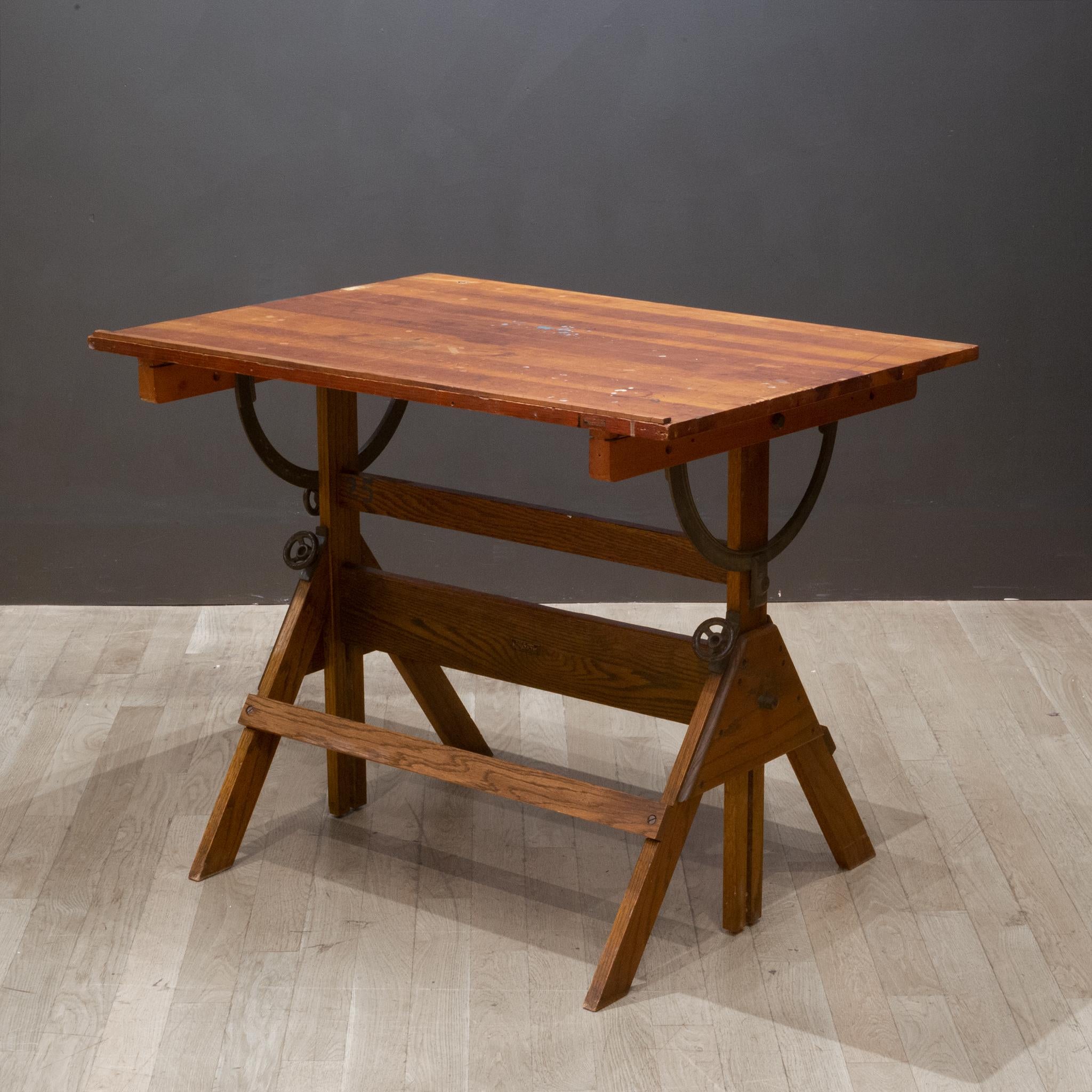 Antique Drafting Table/Dining Table/Desk, c.1930 In Good Condition In San Francisco, CA