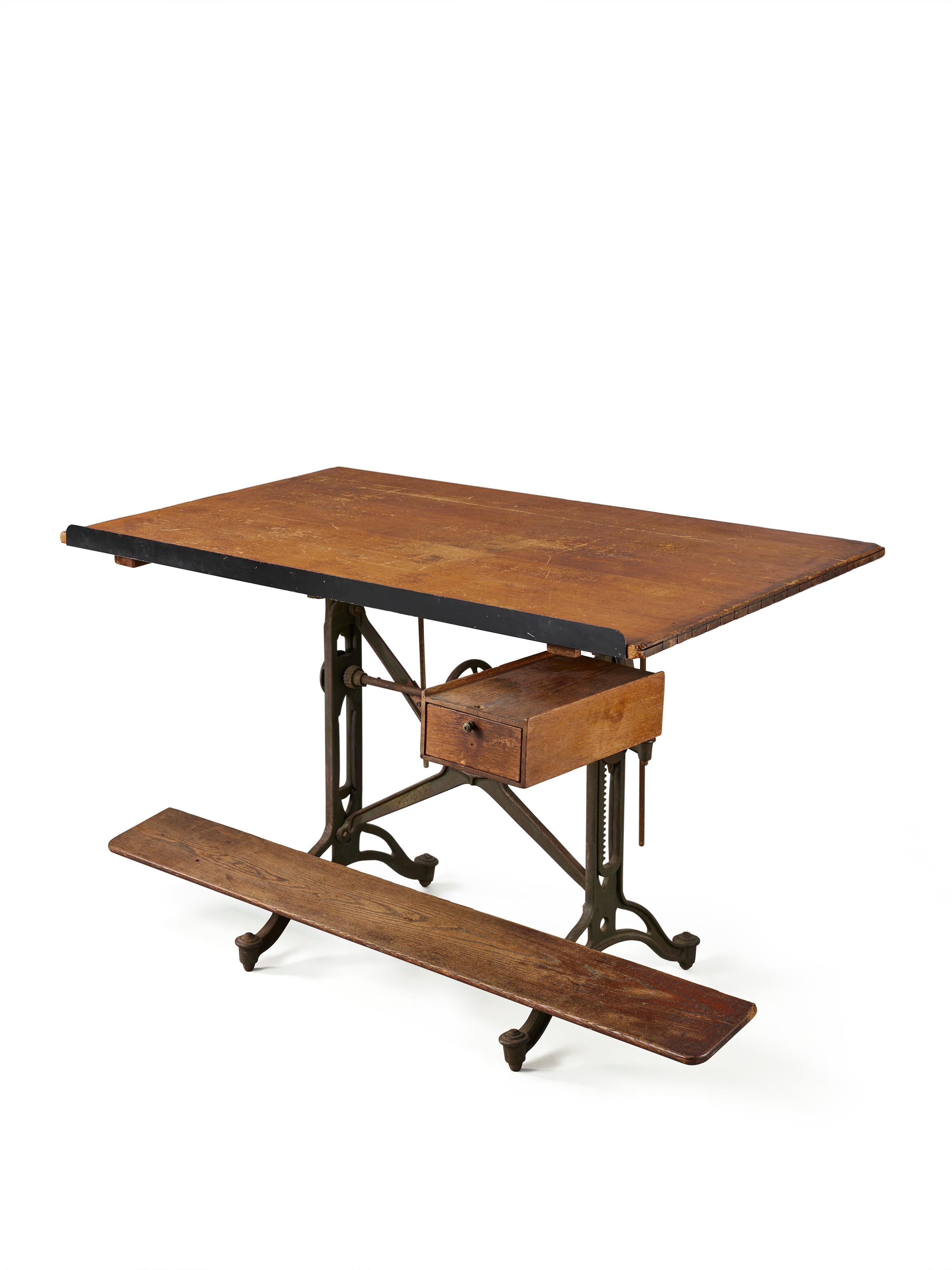 Industrial Original Keuffel and Esser Drafting Table For Sale