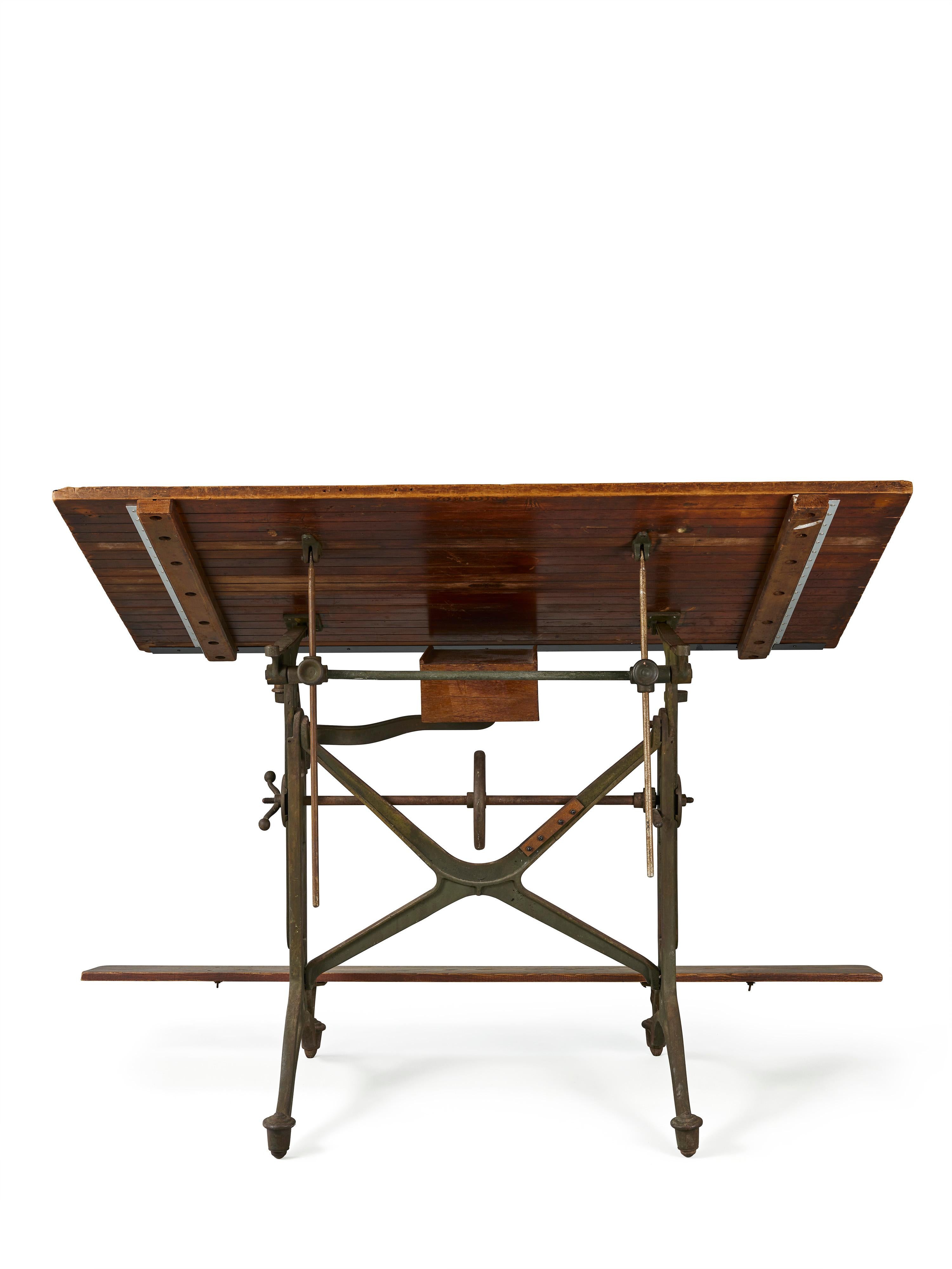 Cast Original Keuffel and Esser Drafting Table For Sale