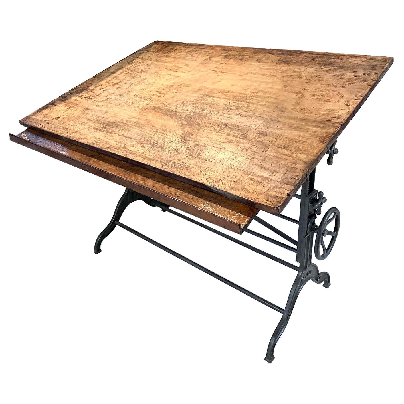 Antique Drafting Table Large