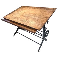 Antique Drafting Table Large