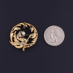 Antique Dragon Brooch of Pearl and 14k Gold, Circa 1890