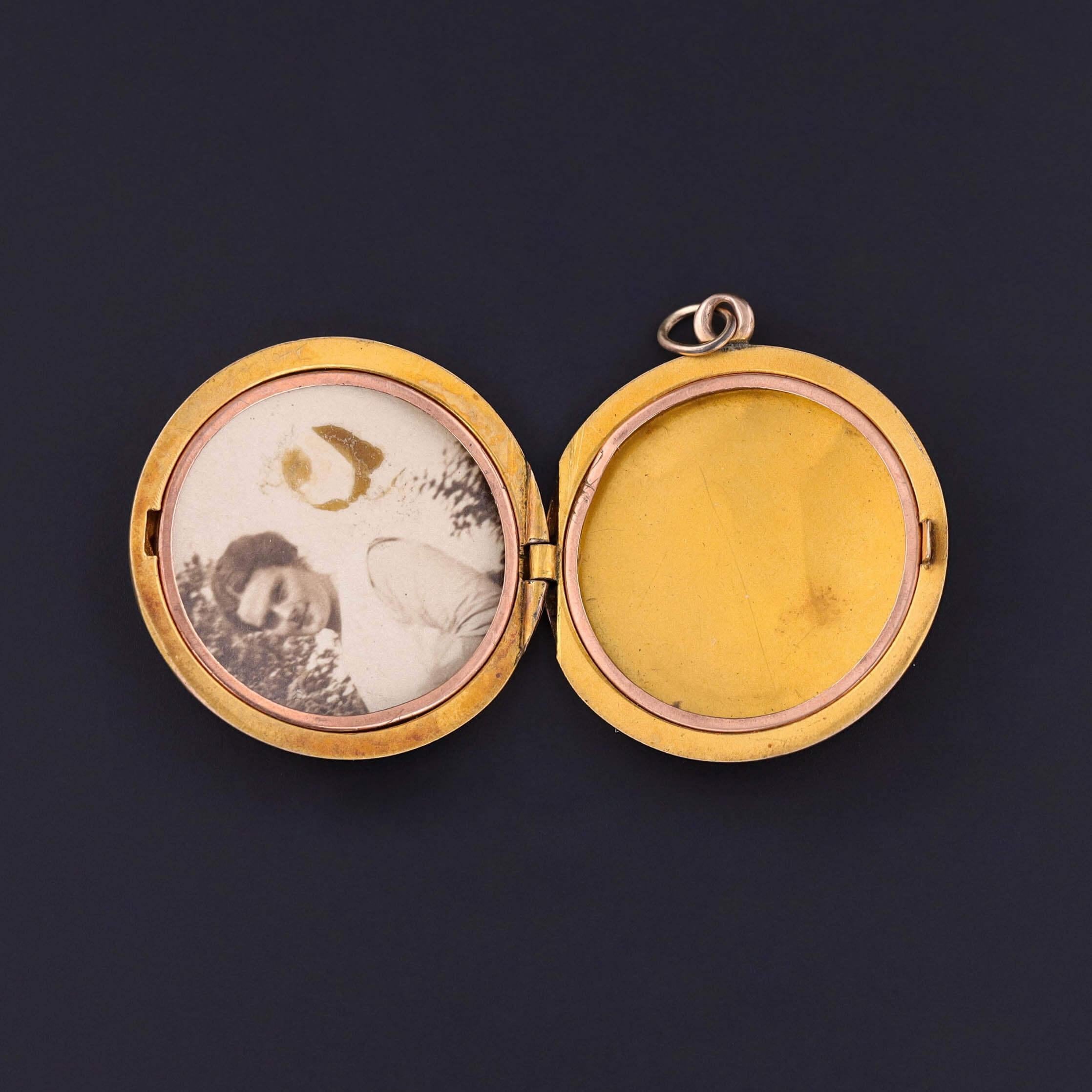 Art Nouveau Antico medaglione a forma di drago in oro 10k in vendita