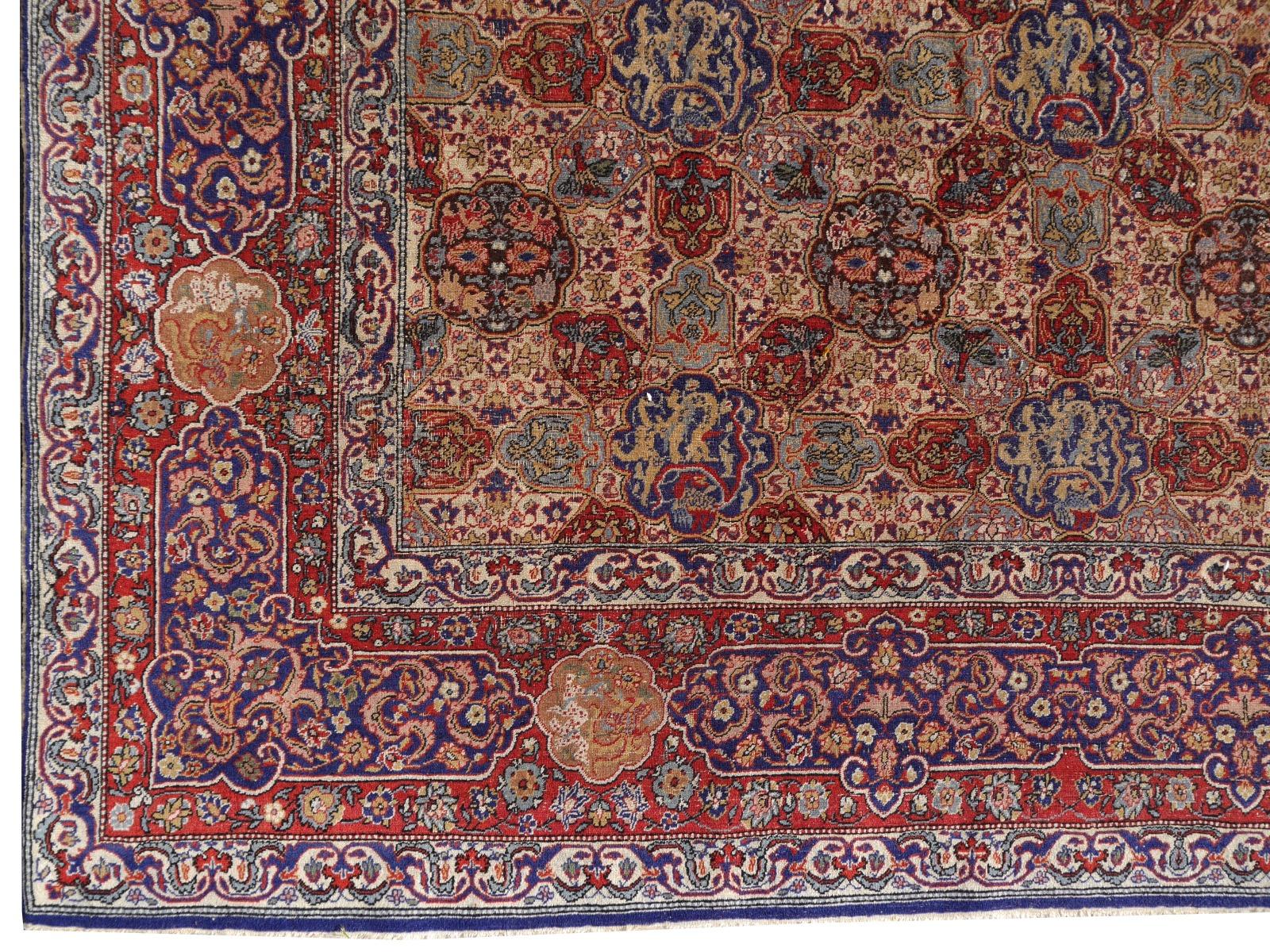 Antique Dragon Rug Hand Knotted in Hereke Turkish Carpet For Sale 3