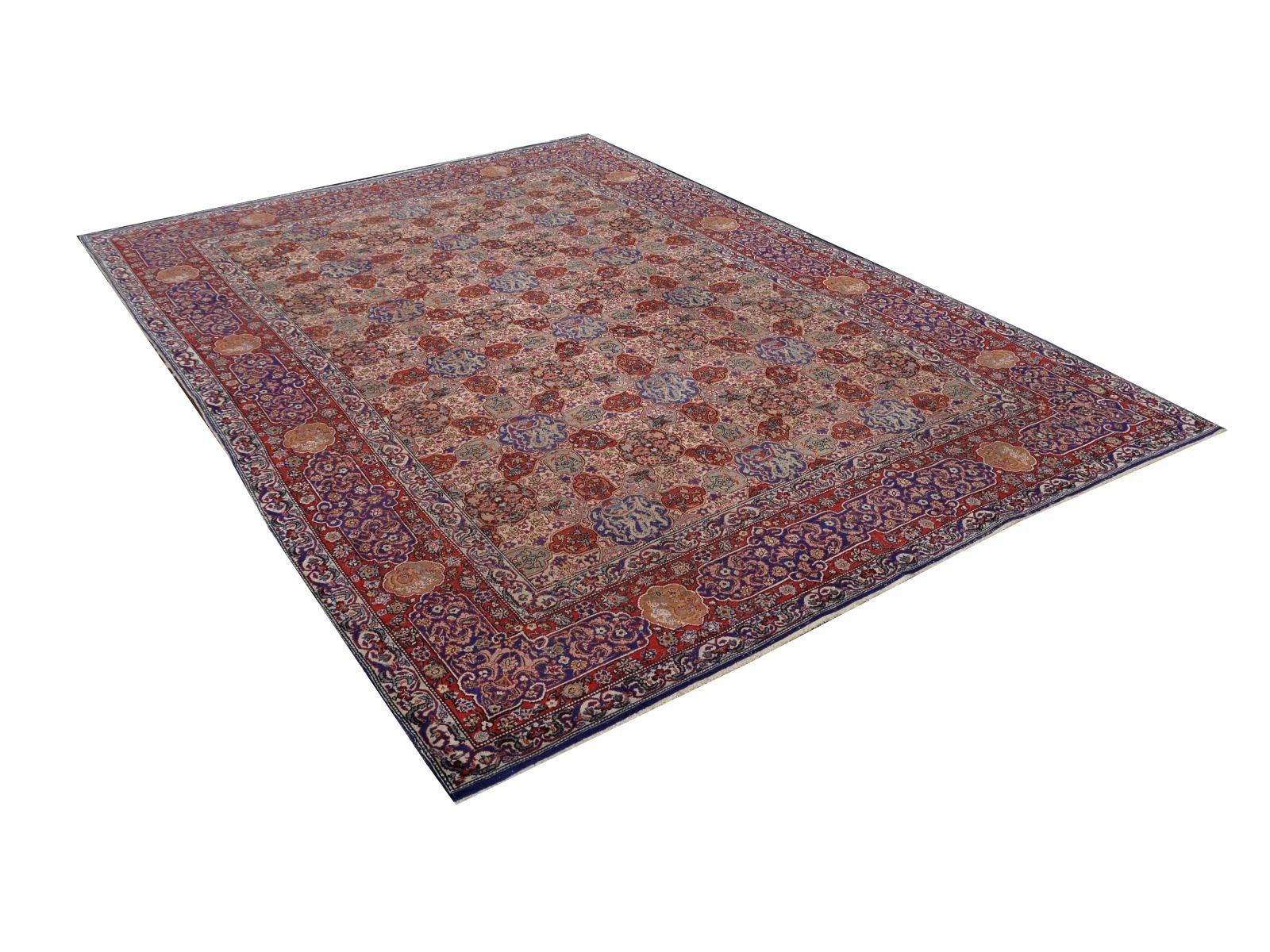 Oushak Antique Dragon Rug Hand Knotted in Hereke Turkish Carpet For Sale