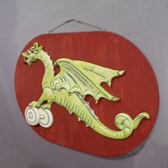 Antique Dragon Sign from a Bumper Car ca. 1930s