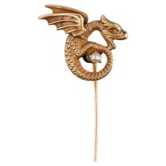 Antique Dragon Stickpin of 10k Gold