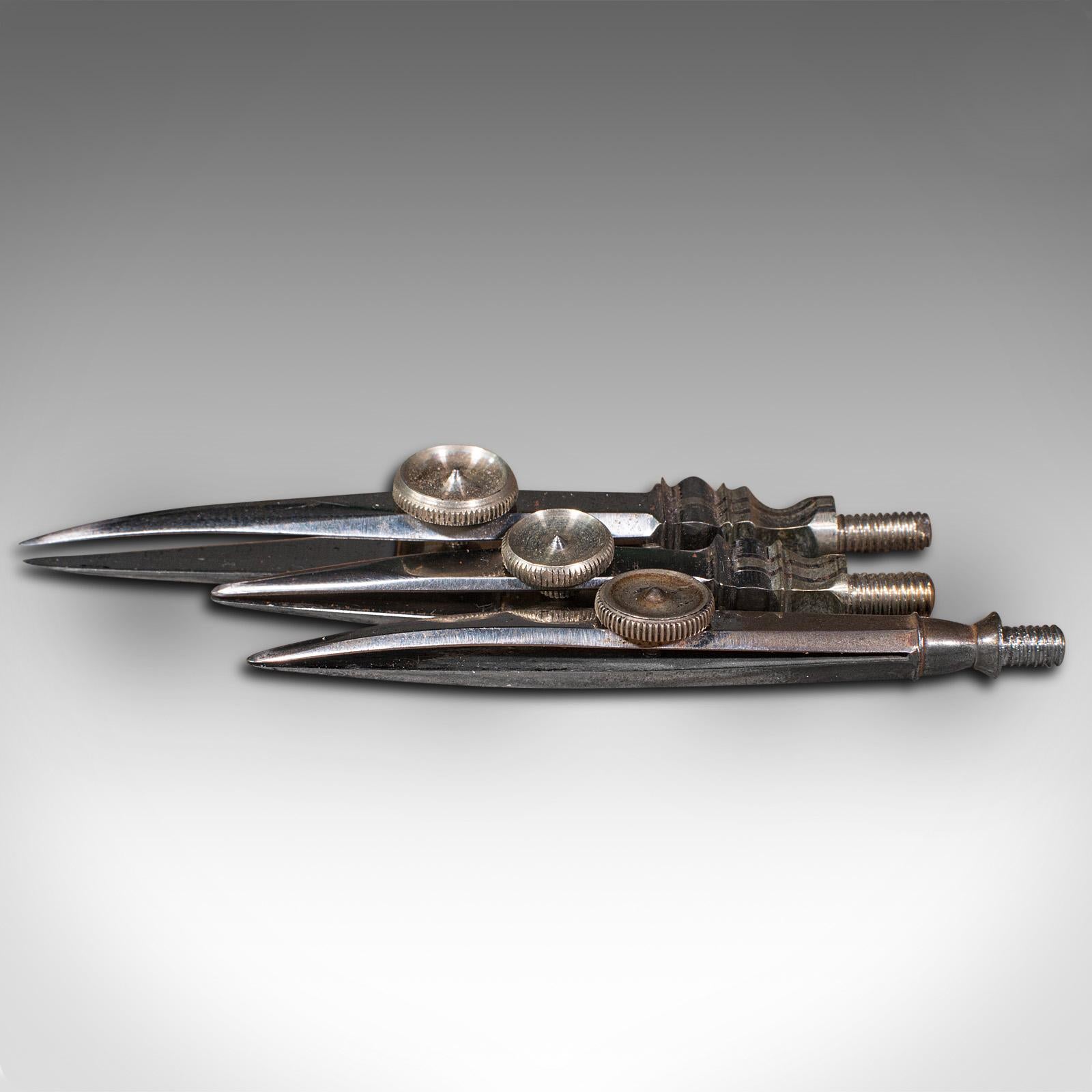 20th Century Antique Draughtsman's Pocket Ruling Pen Set, English, Architect, Instrument Case