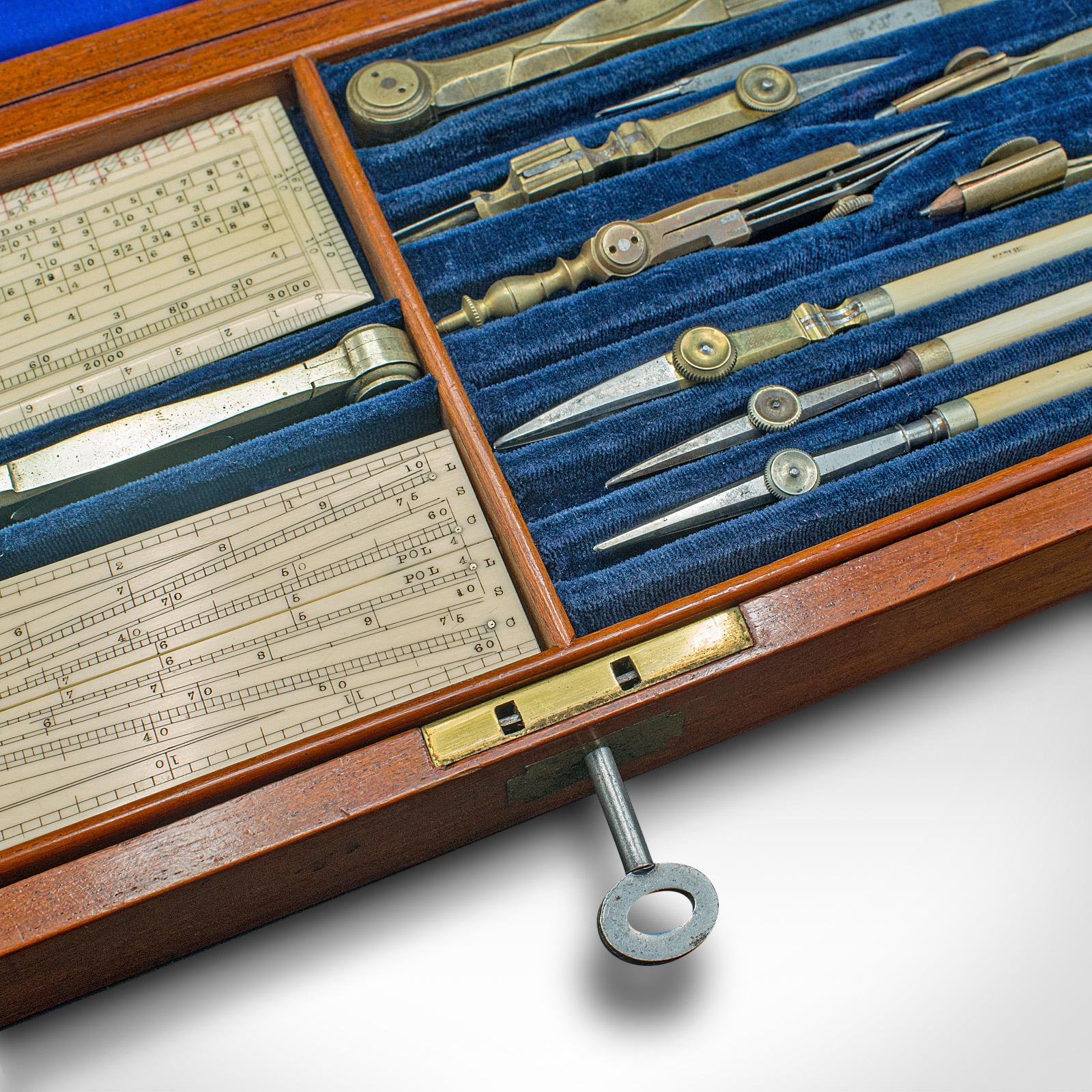 Antique Draughtsman's Tool Set, English, Cartography, Instruments, Edwardian For Sale 6