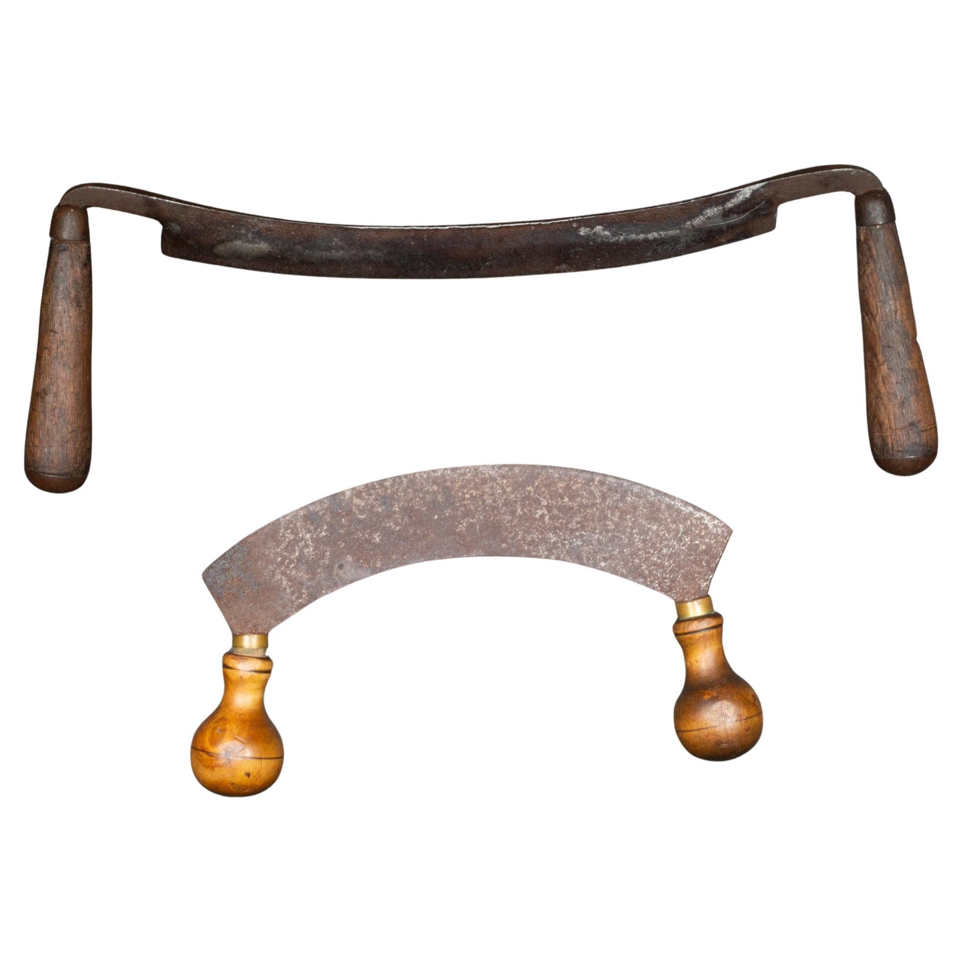 Antique Draw Knife and Mezzaluna Knife c.1860-1900