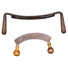 Couteau à dessin antique et couteau Mezzaluna c.1860-1900