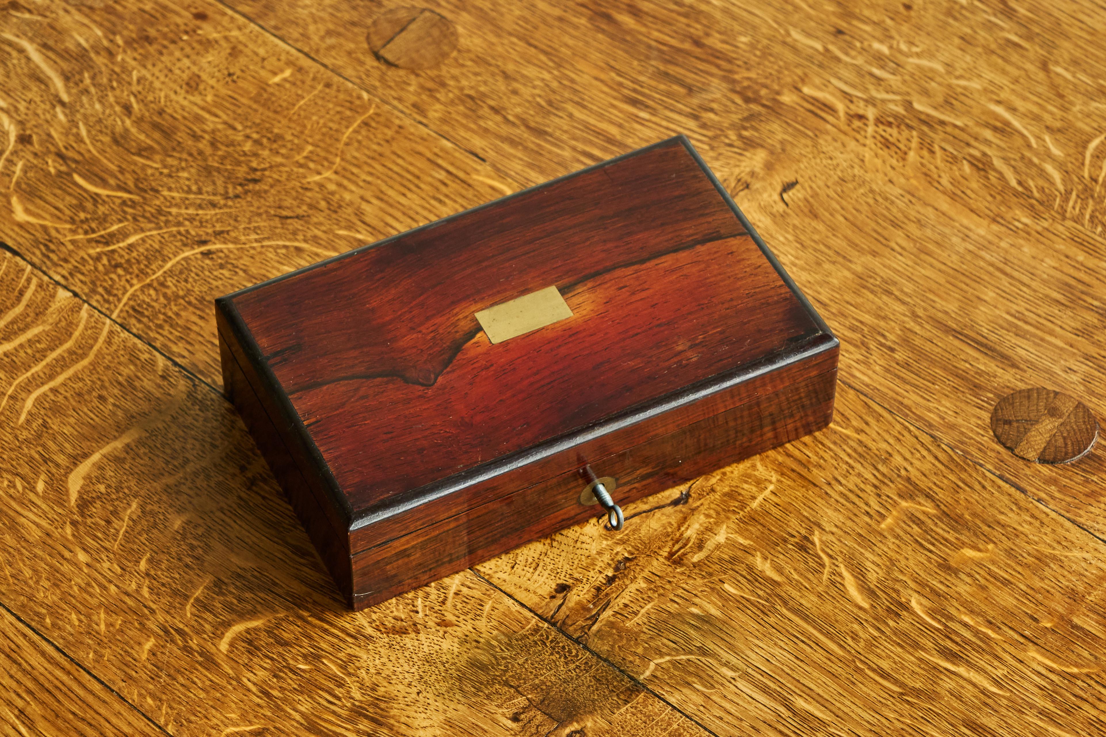 Antique Drawing Instrument Set in Rosewood Box, France, 1900.

A wonderful set of drawing instruments / calipers / compasses to draw and draft different shapes. Great quality and execution for both instruments and the box which is made from