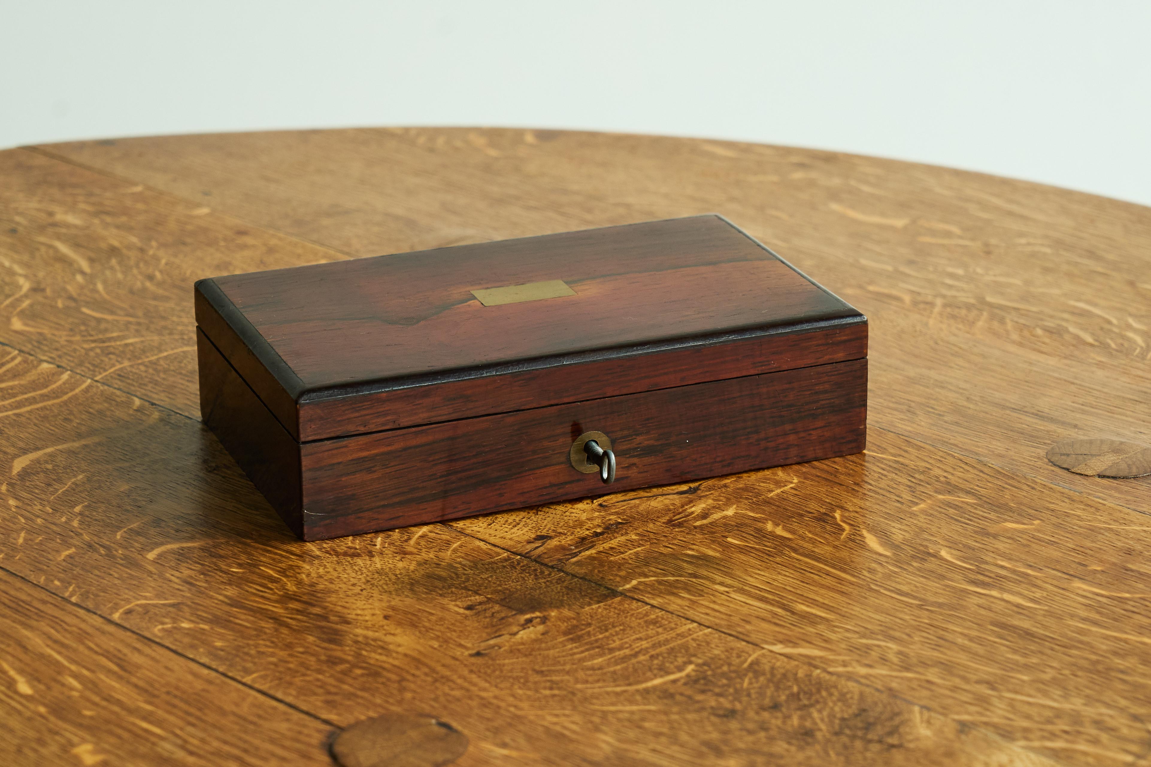 Hand-Crafted Antique Drawing Instrument Set in Rosewood Box 1900 For Sale
