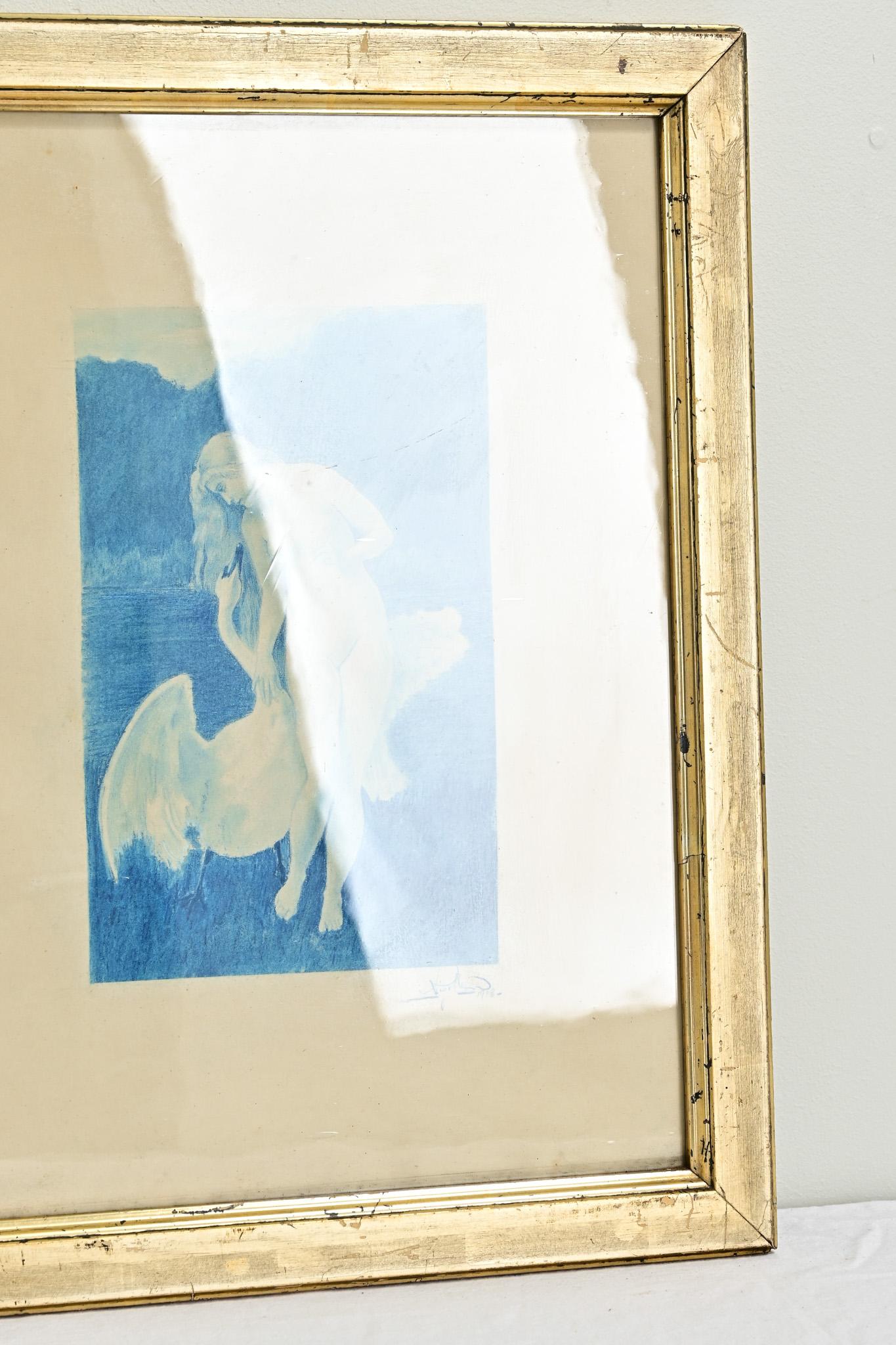 Antike Zeichnung von Leda und dem Swan (Handgefertigt) im Angebot