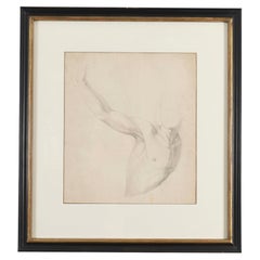 Antike Zeichnung auf Papier, Figurenstudie nach Raphael, Ende des 19. Jahrhunderts