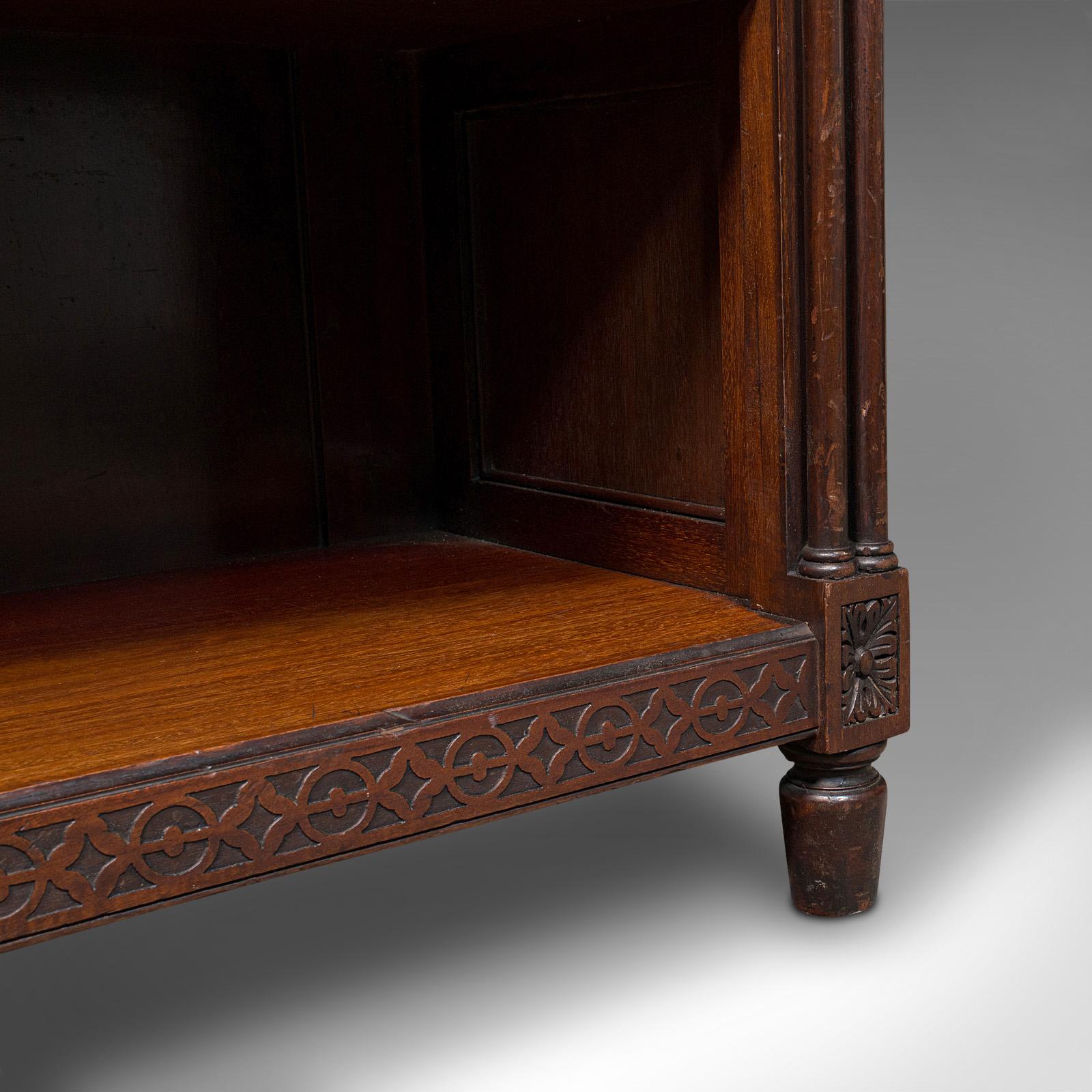 Antique Drawing Room Book Cabinet, English, Walnut, Bookshelves, Victorian, 1880 1