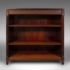 Antique Drawing Room Book Cabinet, English, Walnut, Bookshelves, Victorian, 1880
