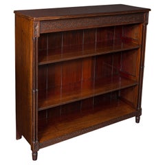 Antique Drawing Room Book Cabinet, English, Walnut, Bookshelves, Victorian, 1880