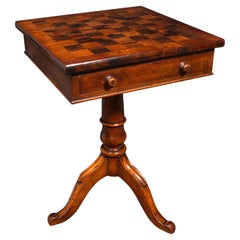 Antique Drawing Room Chess Table, English, Games, Cards, Victorian, Circa 1860