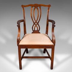 Antique Drawing Room Elbow Chair, English, Carver, Chippendale Taste, Georgian