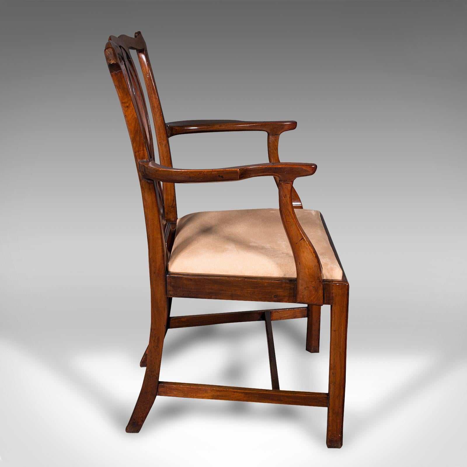 Antique Drawing Room Elbow Chair, English, Carver, Chippendale Taste, Georgian In Good Condition For Sale In Hele, Devon, GB