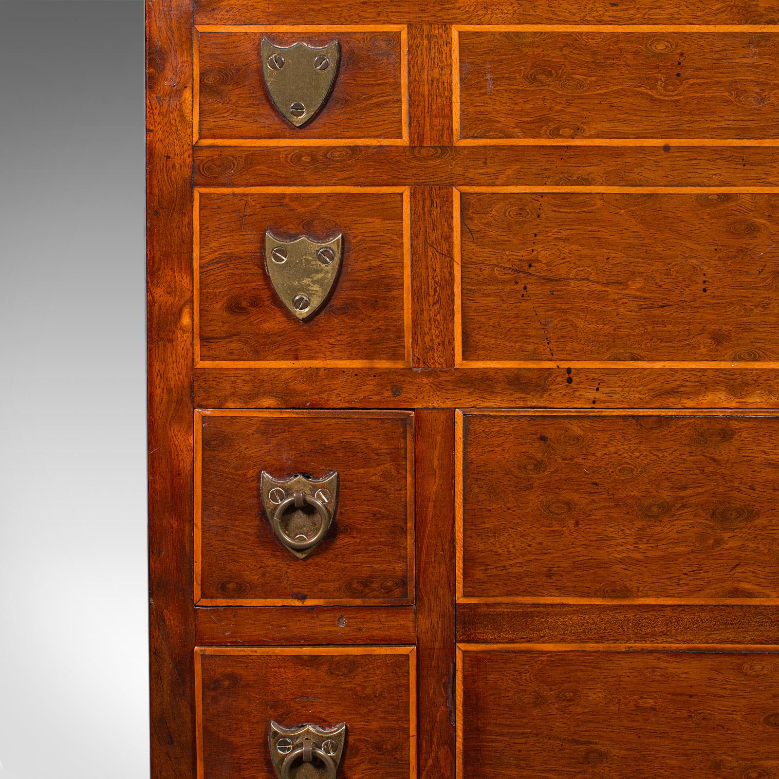 Antique Drawing Room Show Cabinet, English, Burr Walnut, Chest on Stand, Regency For Sale 5