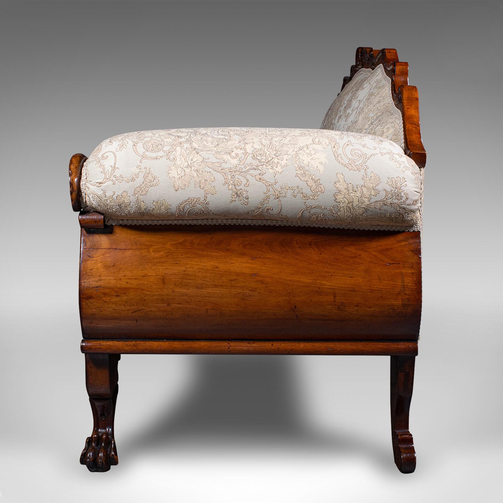 Britannique Sofa d'antiquités anglais, grande banquette à 2 places, cadre d'exposition, William IV en vente
